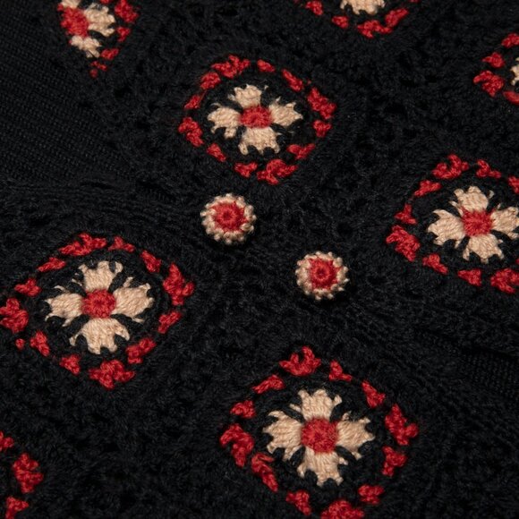 Sundazed (Netherlands) 70s Dutch Artisinal Floral Motif Vest - Picture 2 of 4